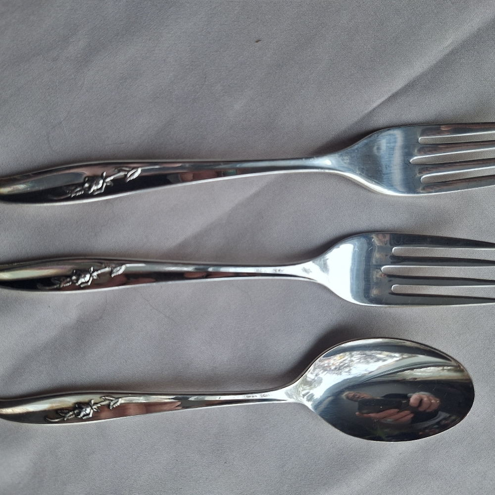Vintage Magic Rose 1963 Dining Utensil Set